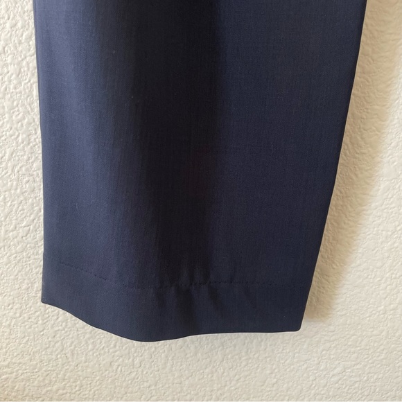 Doncaster High Waisted Wool Trousers/Slacks Navy Blue Size 10 - Picture 6 of 16